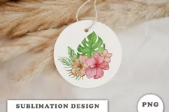 Watercolor Tropical flowers bouquet PNG Product Image 2