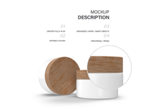 Plastic Jars With Wooden Lids - PSD Mockup Product Image 2