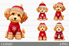 Christmas Dog Clipart. Winter Dog Sublimation Product Image 1