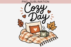 Cozy Day Fall PNG | Autumn Blanket Coffee Clipart Product Image 2