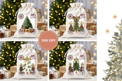 Rustic Christmas Tree Santa Sack, Winter Sublimation Designs Product Image 2
