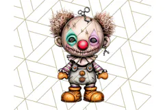 Creepy Clown Halloween PNG Clipart, Spooky Circus Art Product Image 2