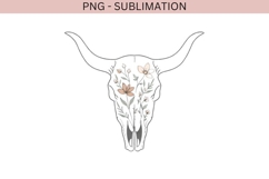 Boho Cow Skull PNG | Floral Western Skull Clipart Product Image 2