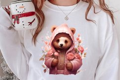 Cute Pink Christmas Animals Clipart Sublimation Product Image 2