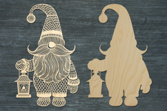 Gnome lasercut svg, Christmas laser cut ornament or keychain Product Image 2