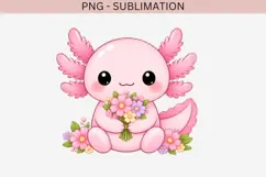 Pastel kawaii axolotl png design for T-shirts Product Image 2