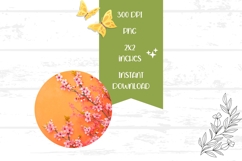 Floral Earrings PNG, Sakura Round Earrings Sublimation Product Image 2