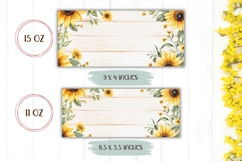 Watercolor Sunflowers Mug Wrap Design, Floral Mug Design Product Image 2
