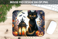 Cat Mouse pad Sublimation - Halloween Animal PNG Design Product Image 1