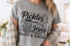 Pickles And Jesus Salty And Saved Svg, Funny Christian Svg. Product Image 3