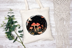 Night Forest Illustration, Red Mushrooms PNG Product Image 2