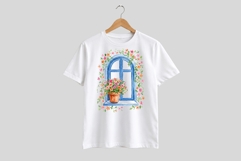 Watercolor Mediterranean Window Clipart Product Image 2