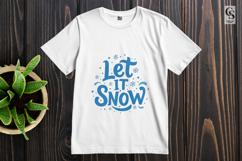 Let It Snow Blue Text Clipart Sublimation PNG Product Image 2