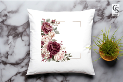 Neutral Floral Frame Watercolor Clipart Sublimation PNG Product Image 2