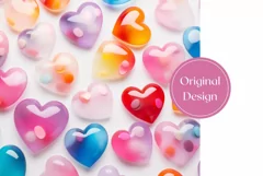Colorful 3D Hearts Tumbler Wrap, Valentine's Day Tumbler Product Image 2