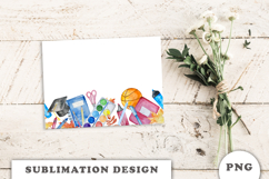 Watercolor School Supplies Seamless Border png Product Image 2
