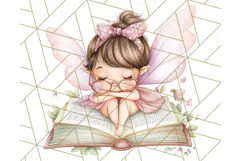 Bookish Fairy PNG Clipart, Whimsical Reading Elements Png Product Image 2