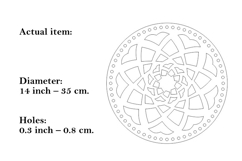 Round basket base with geometric shape mandala 14 inch 35 cm Product Image 2