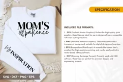 Mom's Patience SVG - Mother's Day Sleeve T shirt Design Product Image 2