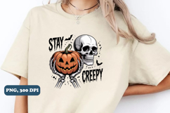 Stay Creepy PNG, Retro Dripping Heart Halloween Png Product Image 1