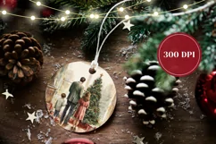 Watercolor Christmas Ornament PNG, Christmas Product Tag PNG Product Image 2