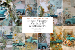 Rustic Vintage Vehicle &amp; Wildflowers Junk Journal Page Product Image 2