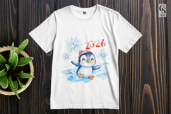 New Year Penguin Celebration Clipart PNG Product Image 2