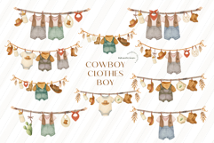Wild West Cowboy Clothesline Clipart, Wild West Cowboy Product Image 2