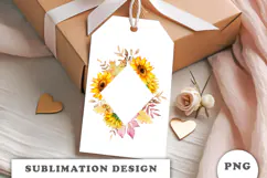 Watercolor Autumn Floral Frame png Product Image 2