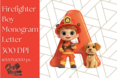 Firefighter Boys Alphabet Clipart | Fireman Letters PNG Product Image 2