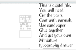 Miniature typography drawer digital vector file board Product Image 2