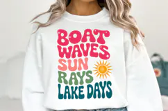 Boat waves sun rays lake days svg | Shirt Svg Product Image 1