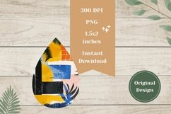 Abstract Teardrop Earrings, Tropical Earrings Sublimation Product Image 2