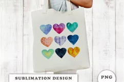 Watercolor Heart Sublimation design PNG Product Image 2
