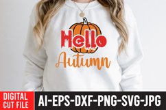 Hello Autumn SVG Cut File , Fall SVG Quotes Product Image 1