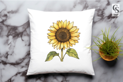 Watercolor Sunflower Floral Clipart PNG Product Image 2