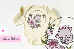 Nursery Round Design for Baby Girl - Welcome Sign SVG Product Image 4