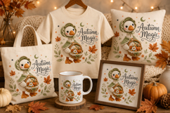 Autumn Magic PNG, Crochet Duck Fall Sublimation Clipart Product Image 2