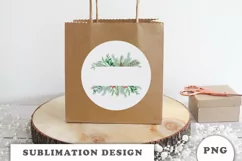 Watercolor Christmas Floral Frame png Product Image 2