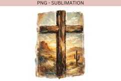 Rustic Cross PNG | Western Christian Sublimation Design Product Image 3