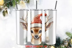 Deer Christmas Santa Tumbler Sublimation Designs Product Image 2