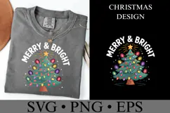 Merry & Bright Svg | Christmas svg | Shirt Svg Product Image 1