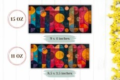 Abstract Mug Wrap Design, Colorful Circles Mug Sublimation Product Image 2