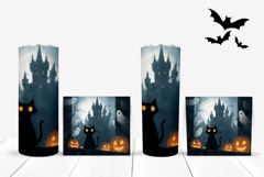 Spooky Halloween Castle Tumbler, Spooky Tumbler Design Product Image 2