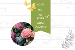 Pink Hydrangea Earrings PNG, Floral Round Earrings Design Product Image 2