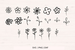 Flower Doodle Bundle - 40 Minimalist Floral SVG Files Product Image 2