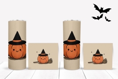 Cartoon Pumpkin Tumbler Design, Halloween Pumpkin PNG Product Image 2