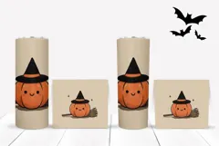 Cartoon Pumpkin Tumbler Design, Halloween Pumpkin PNG Product Image 2