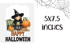 Cartoon Halloween Witch Towel, Halloween Pumpkin Sublimation Product Image 2