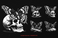 10 Bundle Dark Art Butterfly Insect Gothic Horror Skull Head Product Image 3